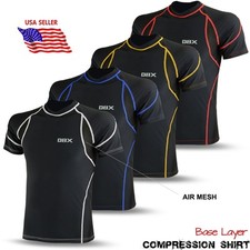 Mens Compression Base Layer Winter Thermal Armour Half Sleeve Sports Gym Shirt  picture