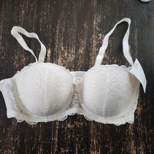 Le Mystere Sophia Lace Underwire Strapless Bra White 2835 36C NWT picture