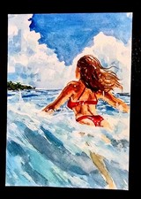 ACEO Hand Painted Art Card. Signed By Artist. Hand Painted Not A Print picture