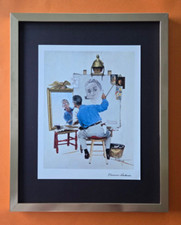 Norman Rockwell Signed 1970s Vintage Print,  Framed, Americana Art. picture