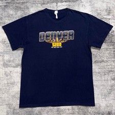 Delta Pro Weight Denver 5280 T-Shirt Size L Navy Blue Skyline Graphic picture