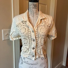 Coldwater-creek Women's Cream Crop-top picture