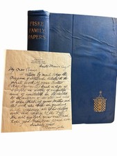 1902 Fiske Family Papers Henry Ffiske Genealogy + Letter Pioneer John P Fisk picture