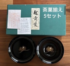 Tea cup saucer Echizen Lacquerware Tea Confectionery Set 5 Pieces Unused picture