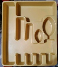 VTG Rubbermaid Harvest Gold Silverware Flatware Utensil Drawer Organizer 2922 picture