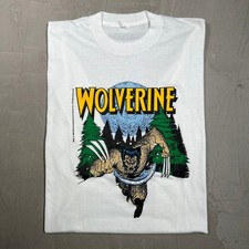 Vintage 1989 Marvel Wolverine Wilderness White Tee Size XL Rare Promo picture