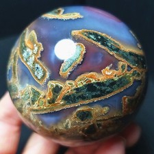 RARE 271.3G Natural Polishing Colorful Agate Crystal Sphere Ball Healing C1293 picture