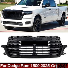 Fit Dodge RAM 1500 Laramie 2025 2026 Front Bumper Grille Upper Grill Gloss Black picture