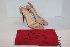 Christian Louboutin Beige Leather Rosa Z 100 Sandals Heels Size 40 picture