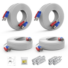 ANNKE 4PCS 100FT 30m Video Power BNC Cable for CCTV Security Camera System White picture