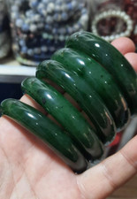 Top Quality Natural Nephrite Jade Bangle Bracelet Handmad Green Healing Crystal picture