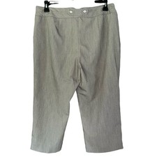 Sharagano Studio Womens Gray Cropped Dress Pants 14 Button Hem Career Trousers picture
