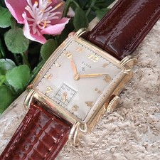 Serviced 1951 Elgin DuraPower 10k Gold Plated Men's Vintage Watch New Crystal picture