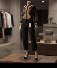 DKNY Print/Black Long Sleeve Blouse Women's Size XL picture