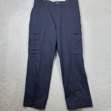 NEW Dickies Pants Men 36X32 Cargo Dark Blue Workwear Utility Flat Front Straight picture