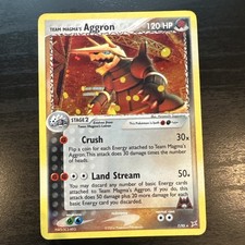 Team Magma's Aggron 7/95 cosmos Holo Rare EN 2004 EX Team Aqua MP/HP Pokemon  picture