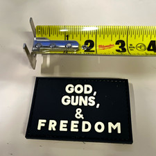 God Guns & Freedom Rubber Tactical Morale Patch 3D Effect Black/White 3x2 1pc picture