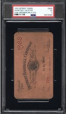 1933 PSA  Ticket Hank Greenberg First HR Detroit Tigers Pass May 6 Vg ⚾️ picture