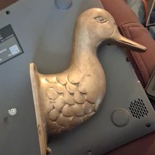 Vintage Heavy Brass Duck Head Wall Hook - Coat/Hat/Towel/Purse Holder picture