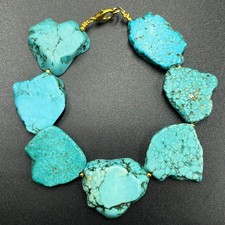Wonderful Nishapur natural turquoise stone unique turquoise beads bracelet picture