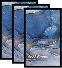 14x22 Picture Frame Set of 3, Black Frame for 14 x 22 Inch Picture Poster Pho... picture