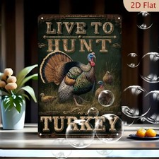 Vintage Farmhouse Turkey Hunting Tin Metal Signs Home Décor 8x12 picture