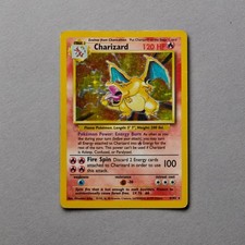 Charizard 4/102 Base Set Holo Pokemon Card Played Heavy Wear picture