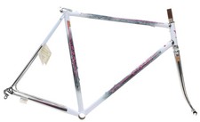 Casati Monza Gold Line Road Frameset 57cm Columbus SLX White/Pink/Marble NOS picture