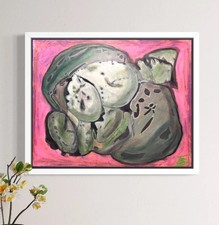 Original Abstract Neo-Expressionism Acrylic Painting 20x16 On Canvas Jobu OOAK picture