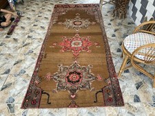 Vintage Kurdish Runner Rug | 4.1 x 10.1 ft | Hand-Knotted Wool Tribal Medallion picture