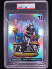 Panini 2024 Donruss Downtown Brock Bowers #17 Raiders RC Oversized PSA picture