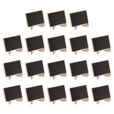 18pcs Mini Chalkboard Signs Small Blackboard Labels with Stand Wooden Square picture