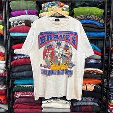 Vintage 1992 CHANGES Looney Tunes MLB Atlanta Braves Shirt  AN70948 picture