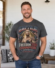 *HOT* Vintage Justin Gaethje Bootleg Shirt, UFC Freedom 250 Champion Tee picture