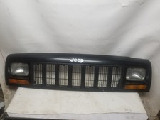 97-01 Jeep Cherokee XJ Header Panel Grille Assembly Black OEM W/ Wiring  picture