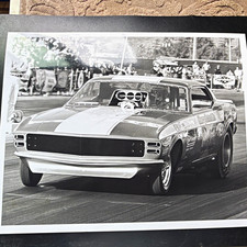 Lot of 5 Black & White Vintage Drag Racing Prints on photographic paper picture