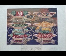 SALVADOR DALI Les Diners de Gala Les Delices Petits Martyrs Litho. HAND SIGNED picture