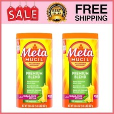 2 Pack Metamucil Premium Blend Fiber, Sugar-Free with Stevia, Orange, 114tsp picture