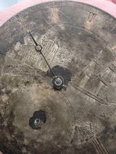 Antique 16s Pocket Watch Key Wind Movement Engraved Ship Scene Dial Lot 125 picture