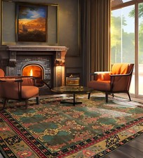LoomBloom 6' x 6' Square Donegal Arts & Crafts Handmade 100% Wool Area Rug picture