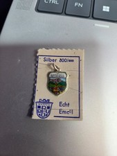 Vintage REU Garmisch-Partenkirchen 800 Silver Enamel Travel Shield Charm NOS Car picture