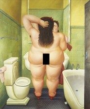 Fernando Botero: The Bathroom 22x30 Archival Quality Fine Art Print picture