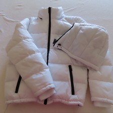 GUESS Los Angeles Men’s S White Hooded Full Zip Short Puffer Jacket picture