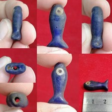 Old Beautiful Old Glass Fish Bead Amulet picture