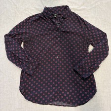 Talbots Petites M Button Up Blouse Long Roll Tab Sleeves picture