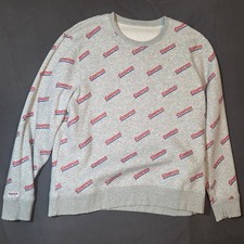 Costco Wholesale Kirkland Signature All Over Logo Crewneck Sweatshirt Gray picture