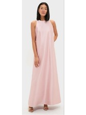 NWT Tuckernuck Light Pink Dupioni Portia Maxi Gown with Red Bow L Sold out picture