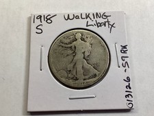 1918 S Walking Liberty Silver Half Dollar San Francisco Mint 010326 57rk picture