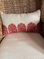 Luxury Linen Embroidered Pillow By British Homewares Designer Charlene Mullen picture