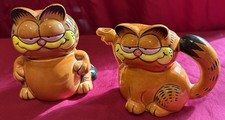 Vintage 1981 Enesco Garfield I Love Moo Juice Ceramic Creamer Sugar Set  Davis picture